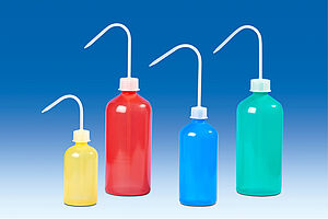 Wash bottles, coloured, PE-LD/PP - Sample preparation,&nbsp;Wash-bottles