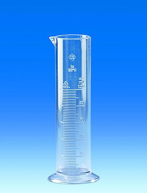 Graduated cylinders, SAN, Class B, short shape, with a raised scale - Volume measurement,&nbsp;Graduated cylinders