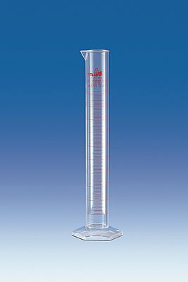 Messzylinder, PMP, Klasse A, hohe Form, aufgedruckte rote Skala - Volumenmessung,&nbsp;Messzylinder