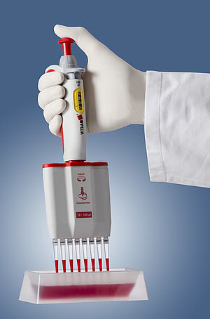 Aspirate sample with multi-channel pipettes