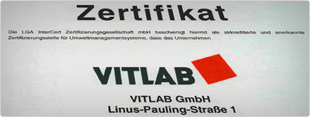 VITLAB certification ISO 9001